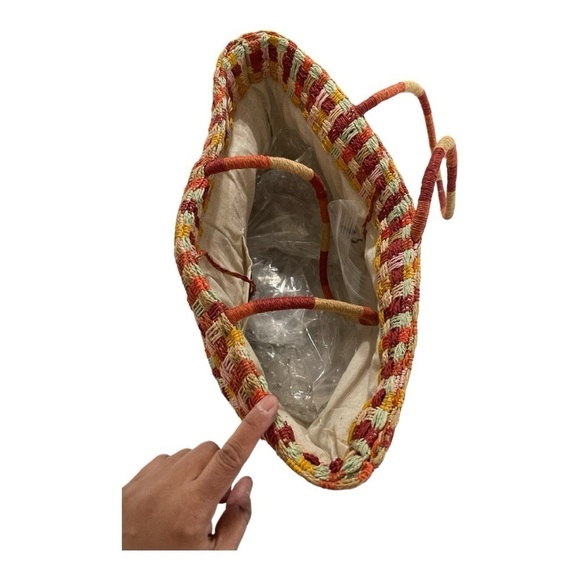 ZARA Multicolored woven tote bag - Picture 4 of 12